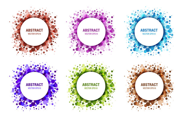 明亮的抽象圆圈框架设置图片下载