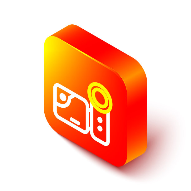 等距线电影摄像机图标隔离图片下载