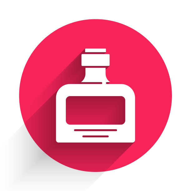 白色威士忌酒瓶图标孤立与长图片下载