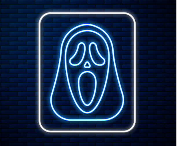发光的霓虹线搞笑吓人的鬼魂面具图片下载