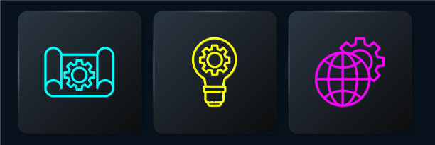 设置线描纸和齿轮地球仪图片下载