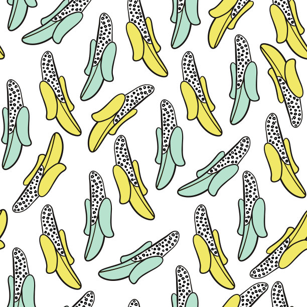 香蕉果无缝图案创意背景图片下载