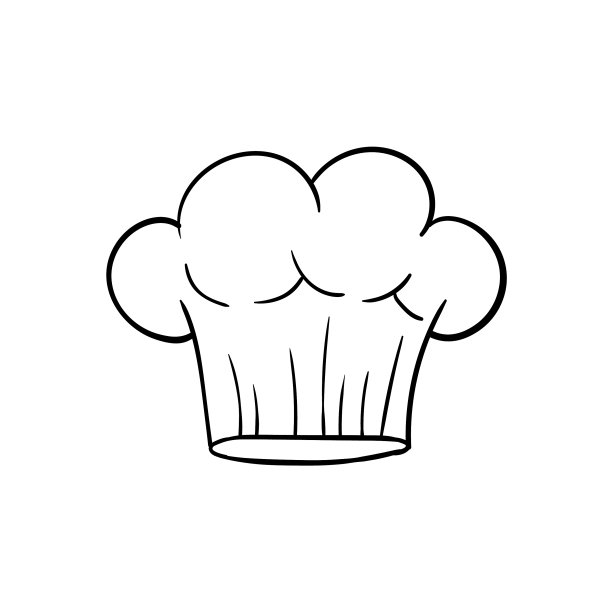 厨师帽或厨师帽在大纲素描卡通图片下载