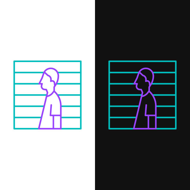 线嫌疑人犯罪图标孤立在白色和图片下载