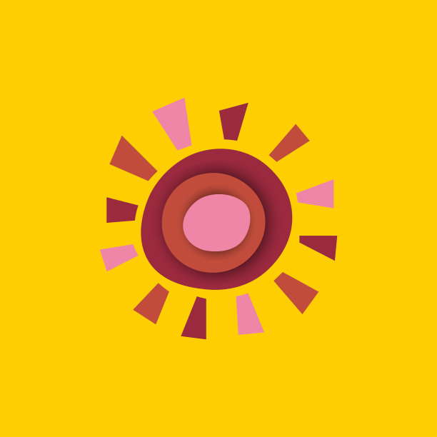 卡通涂鸦平太阳与射线。夏天的应用程序图片下载