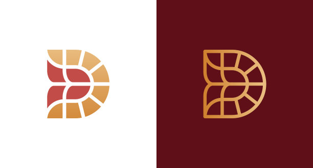 豪华优雅的字母d标志与玫瑰花图片下载