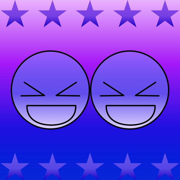 幸福的脸在紫色与星05图片下载