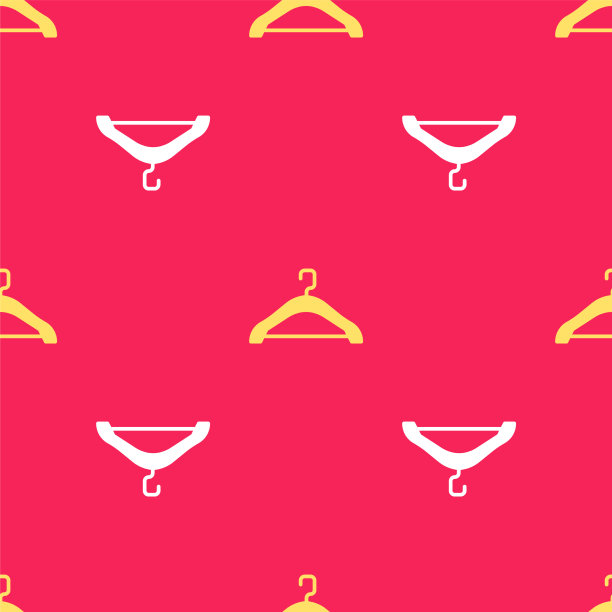 黄色衣架衣橱图标孤立无缝图片下载