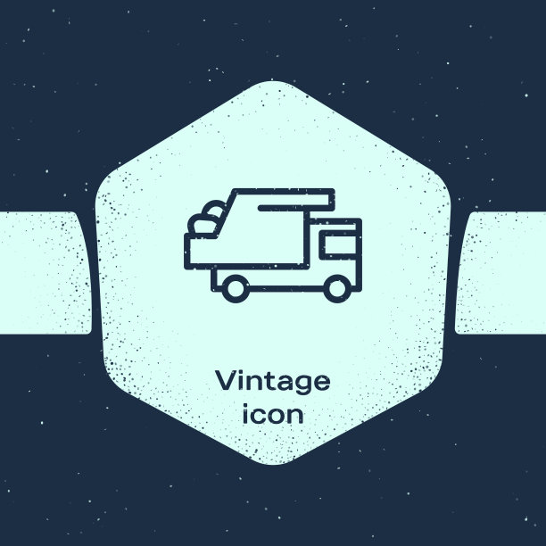 垃圾线垃圾车图标孤立在蓝色图片下载