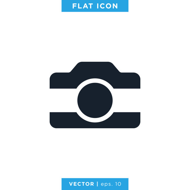 相机摄影图标矢量股票插图设计模板。图片下载