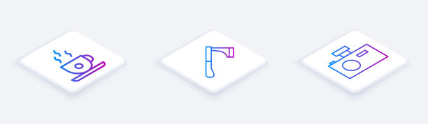 设定咖啡杯、木斧等等距线图片下载