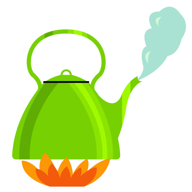 金属水壶是在煤气炉上沸腾的特写图片下载