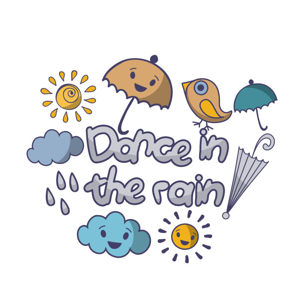 广告海报题词雨中舞。图片下载