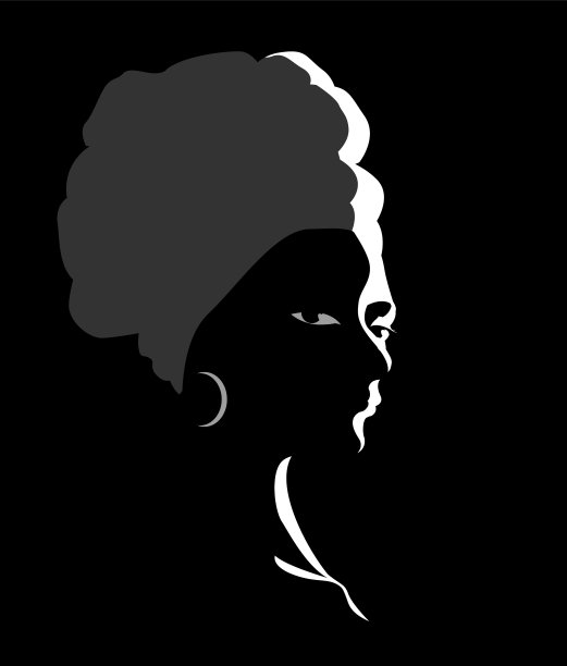 剪影一个美丽的非洲女孩穿着图片下载