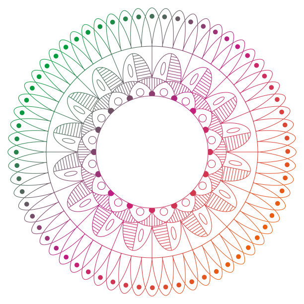 曼荼罗的圆形框架。图片下载