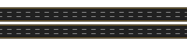无缝道路，有不同的道路标记。沥青道路。平的风格。矢量图图片下载