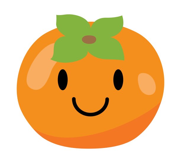 一个柿子的插图图片下载