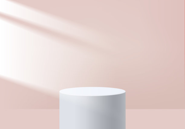3d背景产品显示最小的平台场景与几何平台。背景矢量3d获奖者领奖台。站着展示化妆品。舞台展示基座上的现代工作室粉色粉彩图片下载