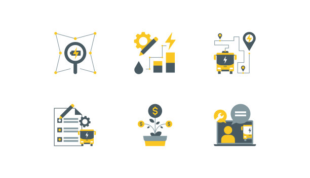 电动巴士规划图标图片下载