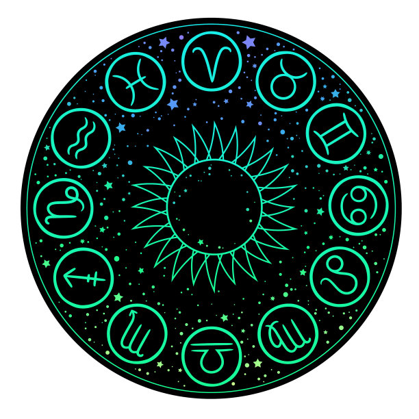 黄道十二宫是明亮的圆形图片下载
