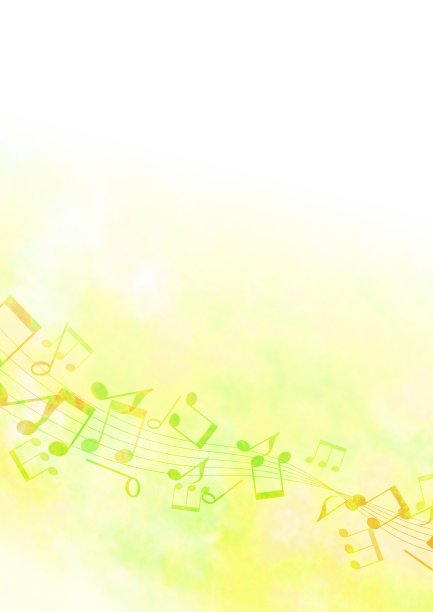 黄色水彩框架与音乐的音符图片下载