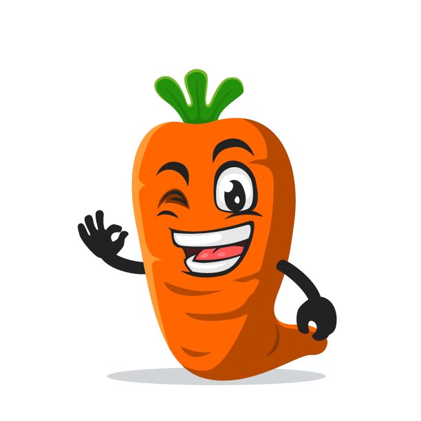 矢量插图的胡萝卜吉祥物或人物图片下载