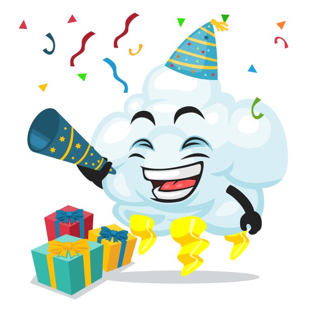 矢量图的雷云吉祥物或角色图片下载