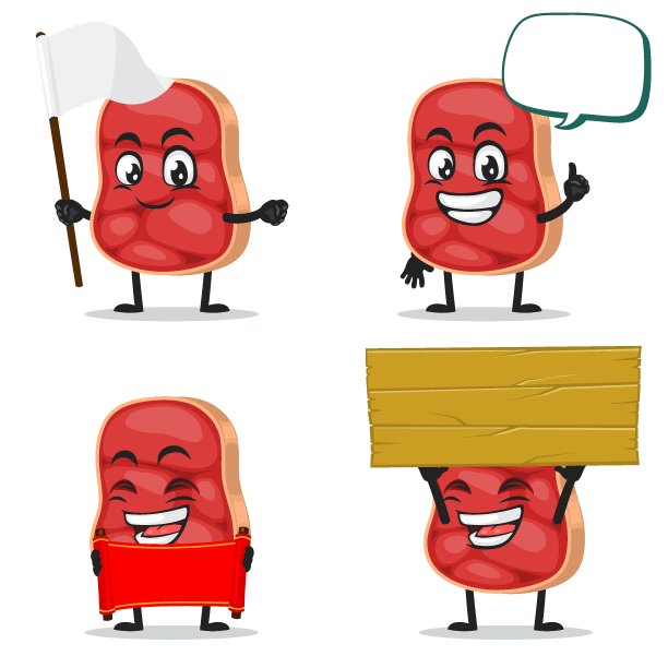 矢量插图的牛肉角色或吉祥物图片下载