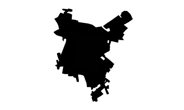 宾夕法尼亚州伊丽莎白镇城市的黑色剪影地图图片下载