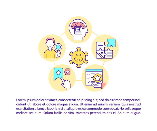 合理和逻辑的吸引力概念线图标与文本图片下载