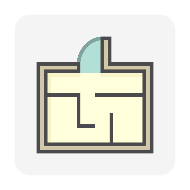 楼层平面图或楼层平面图矢量图标设计在俯视图。64x64像素完美和可编辑的线描边。图片下载