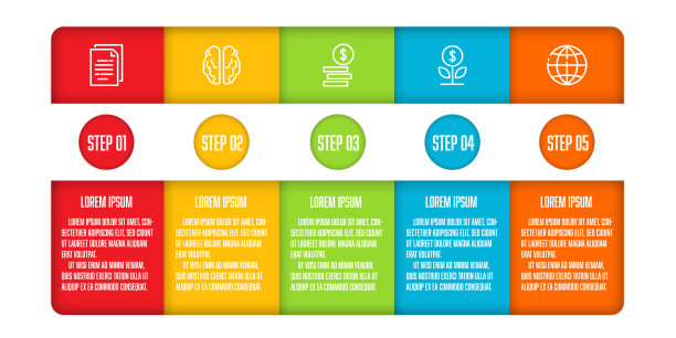 矢量信息图标签模板设计5步。图片下载