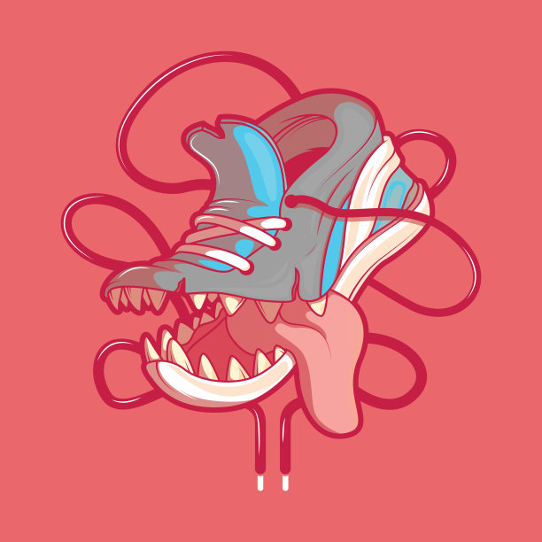 运动鞋字符矢量插图。图片下载