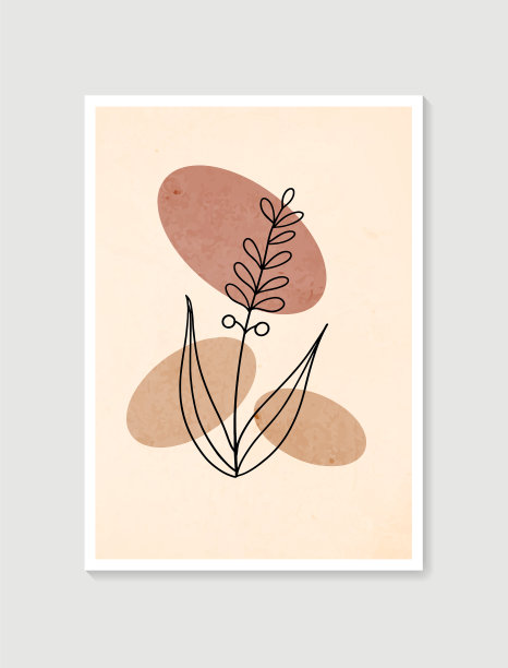 植物墙艺术简约自然图片下载