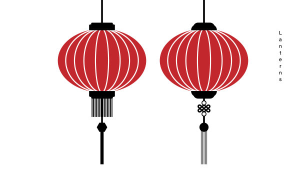 灯笼中国矢量图标。一套红色的灯孤立地挂在白色的背景上。为元宵节和中国新年或其他节日设计的元素。艺术。矢量插图。图片下载