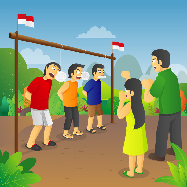 印度尼西亚独立吃饼干比赛图片下载