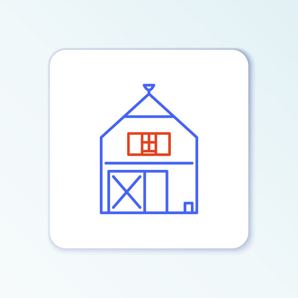 线农场房子概念图标孤立在白色图片下载