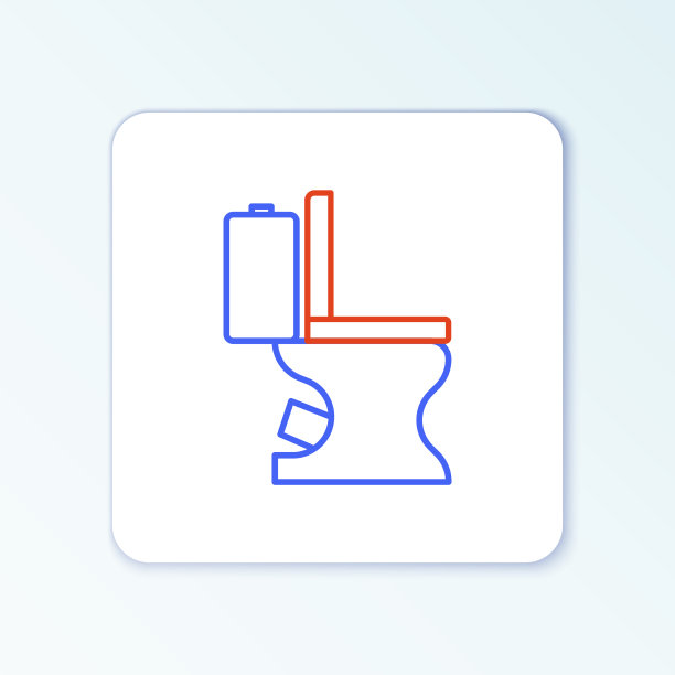 线抽水马桶图标孤立的白色背景图片下载
