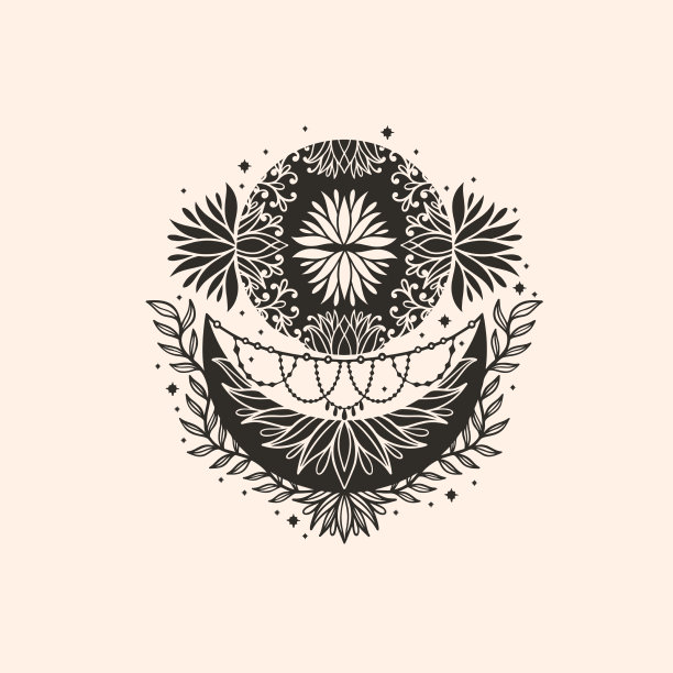 月亮新月花曼陀罗占卜波西女巫图片下载