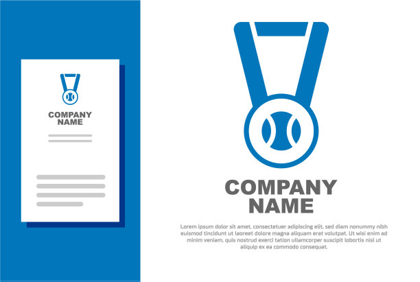 蓝色奖章与棒球图标隔离图片下载