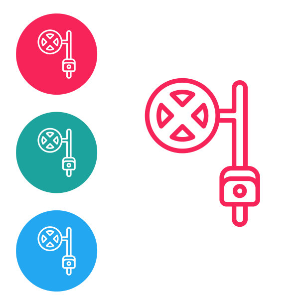 红色线停止标志与摄像头图标隔离图片下载