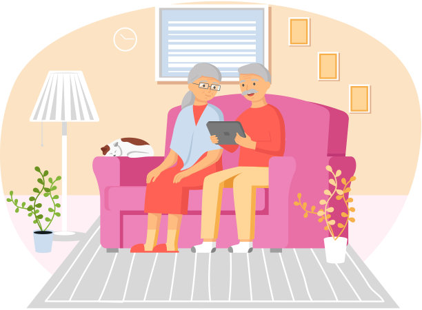 老年人和老年人一起玩电子游戏图片下载