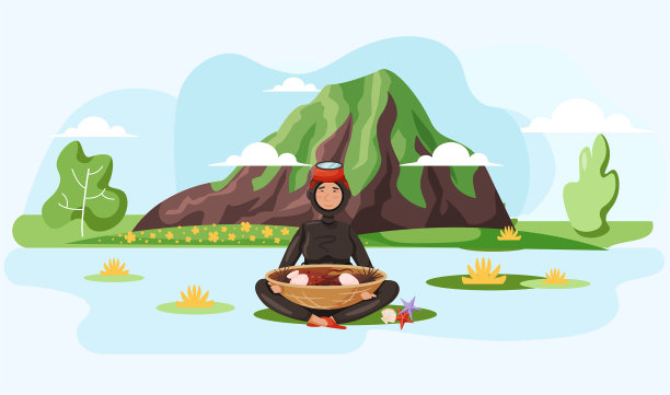 穿着潜水衣的女孩在山旁边，身体水和图片下载