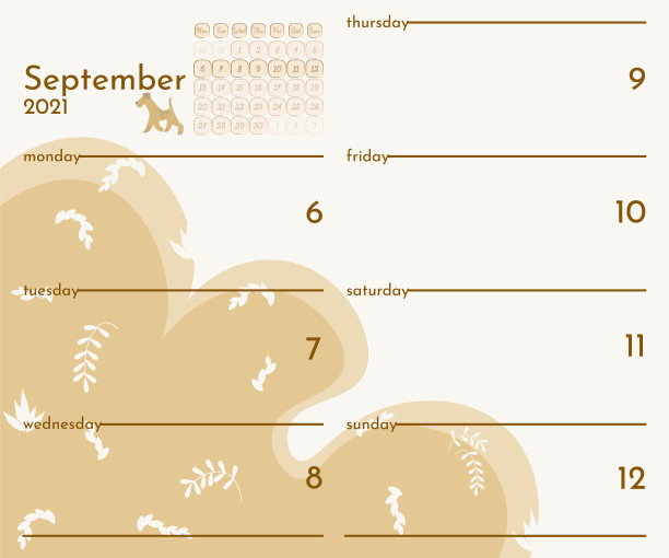 墙上日历页模板与季节性的图形图片下载