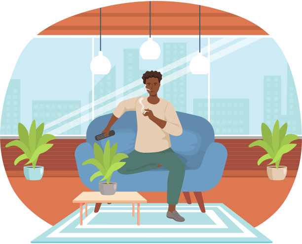 拿着电视遥控器的人在客厅里抽烟图片下载