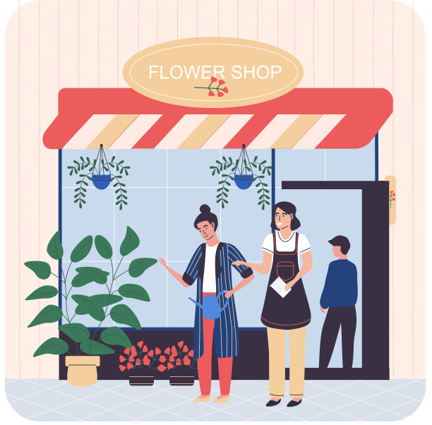 花店橱窗和花店花市图片下载