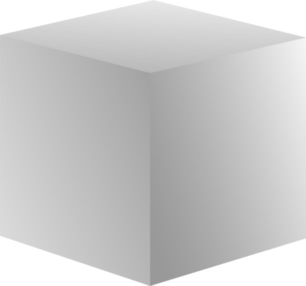 白色渐变立方体图标股票图片下载
