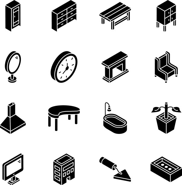 包家内部字形等距图标图片下载