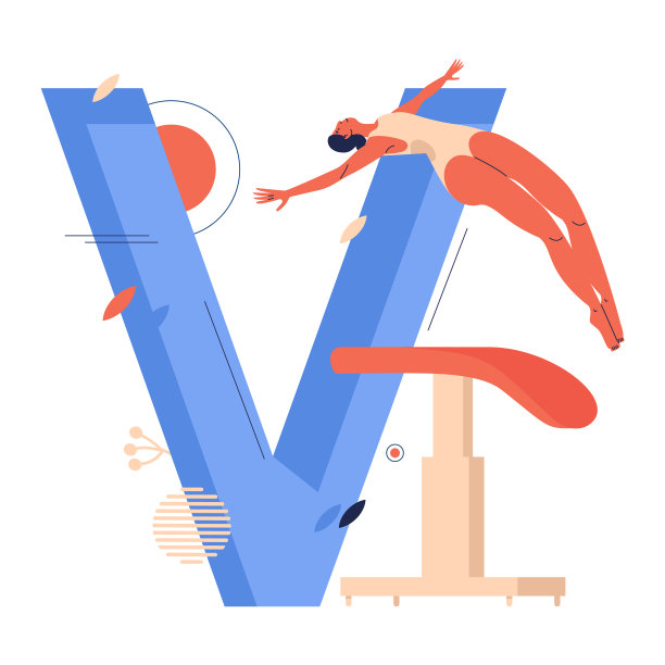 一名女子从跳台上飞过图片下载