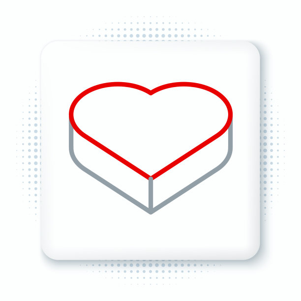 心形盒子和蝴蝶结图标的糖果线图片下载